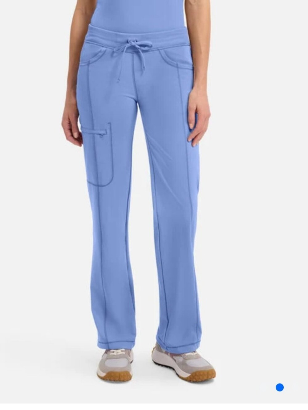 Cherokee Infinity Women's Drawstring Waist Ciel Blue Scrub Pants SZ S Tall